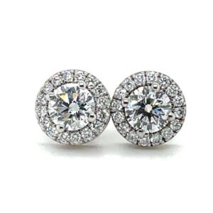Diamond Halo Earrings