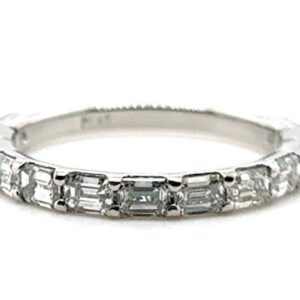 East-West Slim Emerald Cut Diamond Band