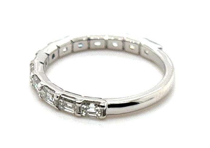 East-West Slim Emerald Cut Diamond Band - Image 2